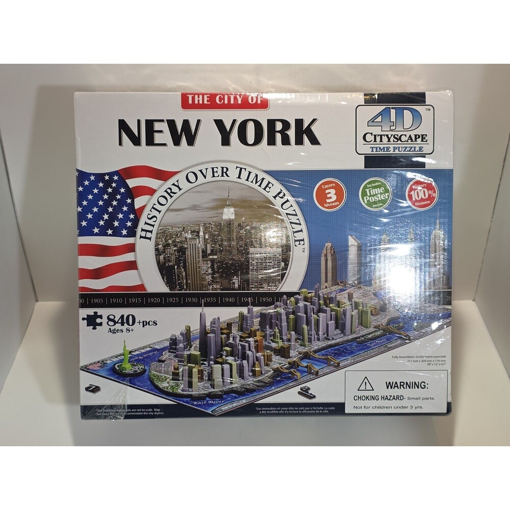 4D Cityscape New York City History Over Time Puzzle 840+ Pcs New Open Box